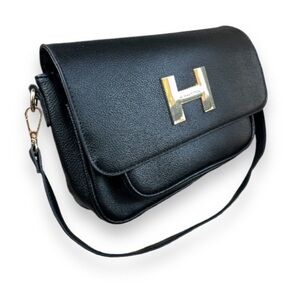 H by Halston Casual messenger Pebble Leather Bag